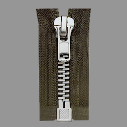 10#Metal zipper nickel white tail opening